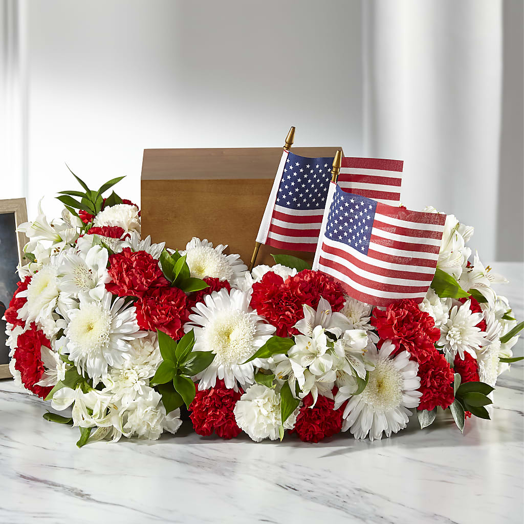 Spirit of Patriotism Cremation Adornment – For The Love Of Flowers, Johns Island SC