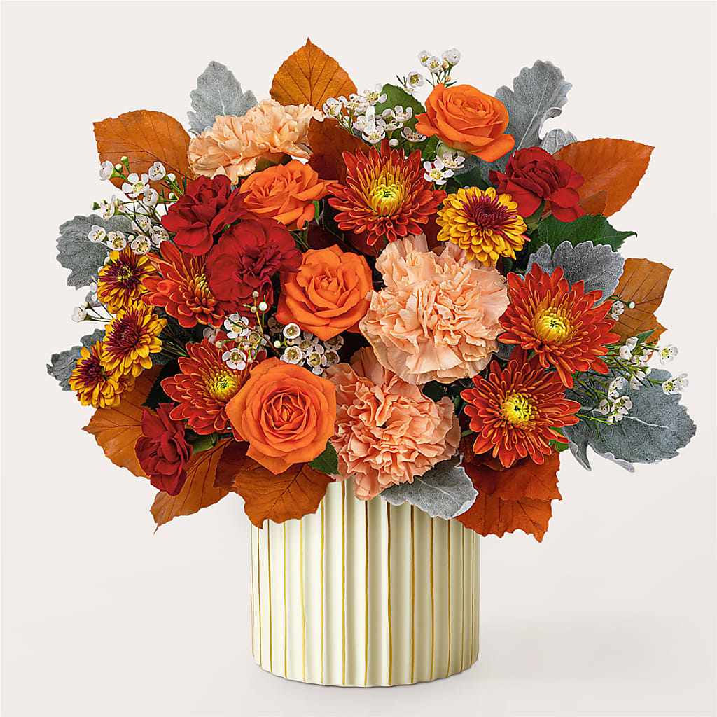 Merlot Bouquet with Ivory Vase – For The Love Of Flowers, Johns Island SC