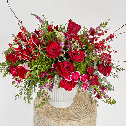 Big Red Bow Bouquet –  For The Love Of Flowers, Johns Island SC