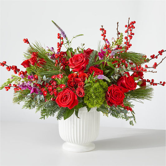 Big Red Bow Bouquet –  For The Love Of Flowers, Johns Island SC