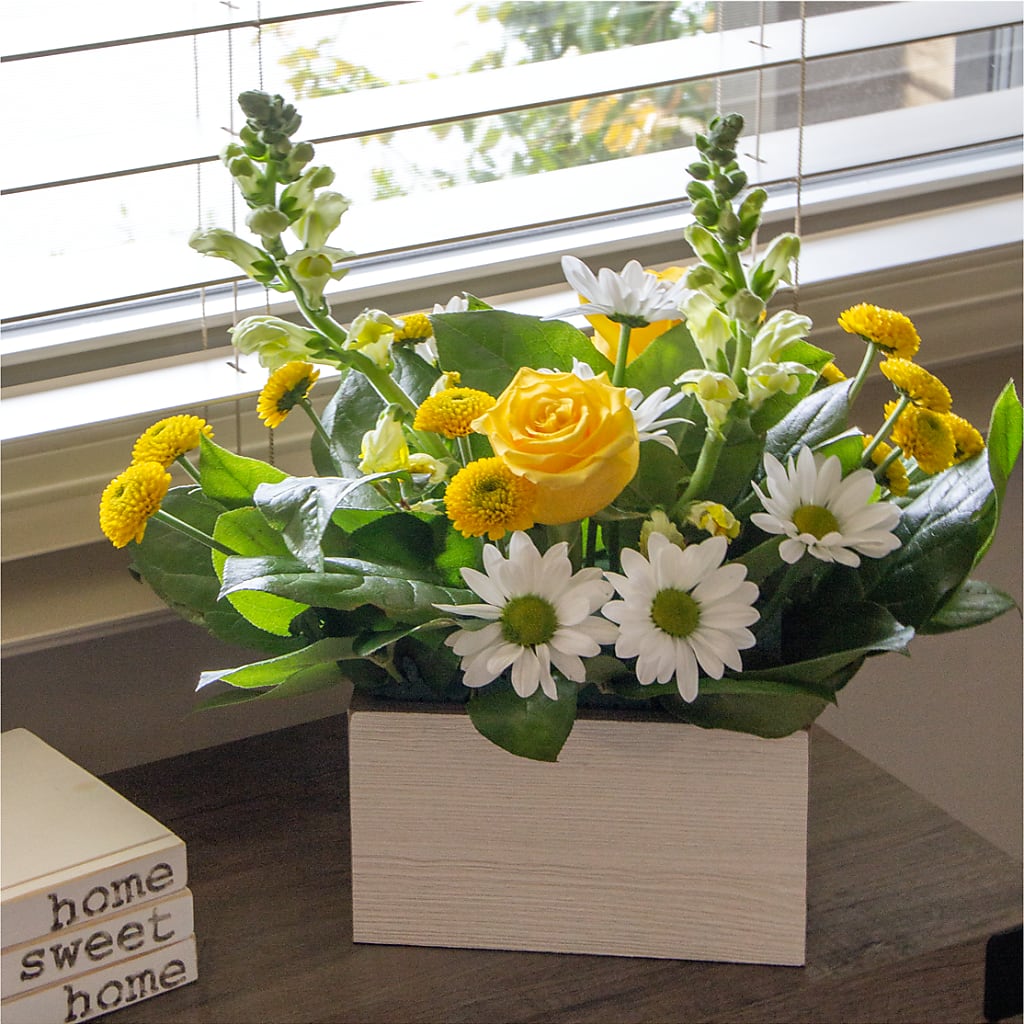 Sun Salutation Box Bouquet –  For The Love Of Flowers, Johns Island SC