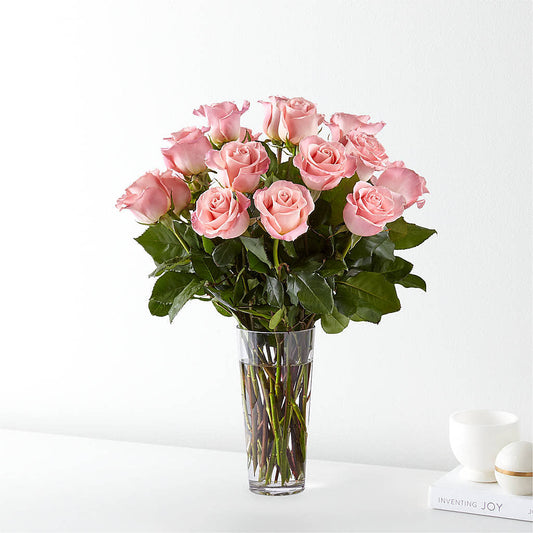 Long Stem Pink Rose Bouquet –  For The Love Of Flowers, Johns Island SC