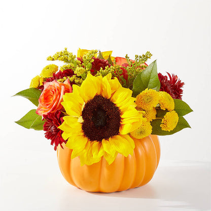Golden Gourd Pumpkin Bouquet –  For The Love Of Flowers, Johns Island SC