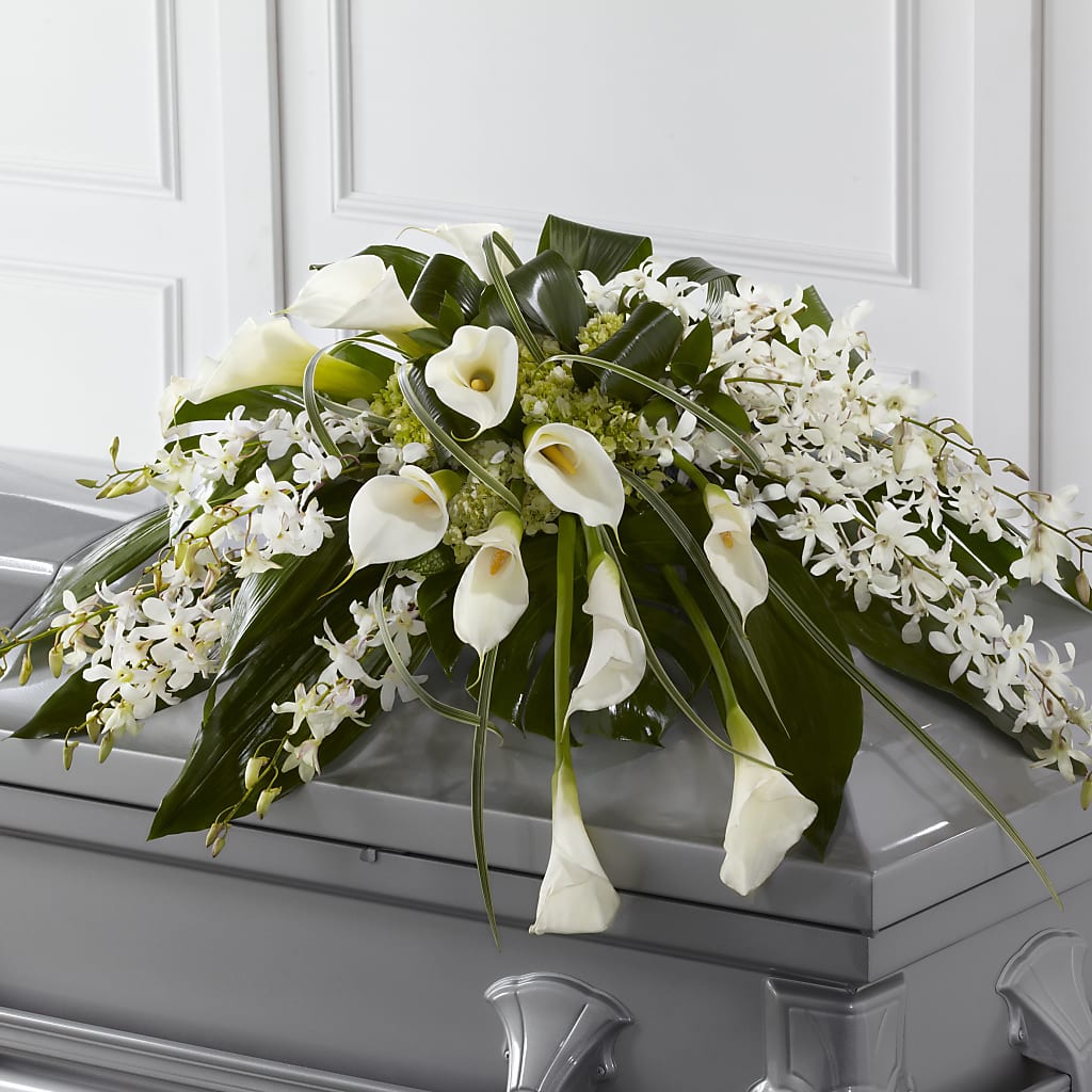 Angel Wings Casket Spray –  For The Love Of Flowers, Johns Island SC