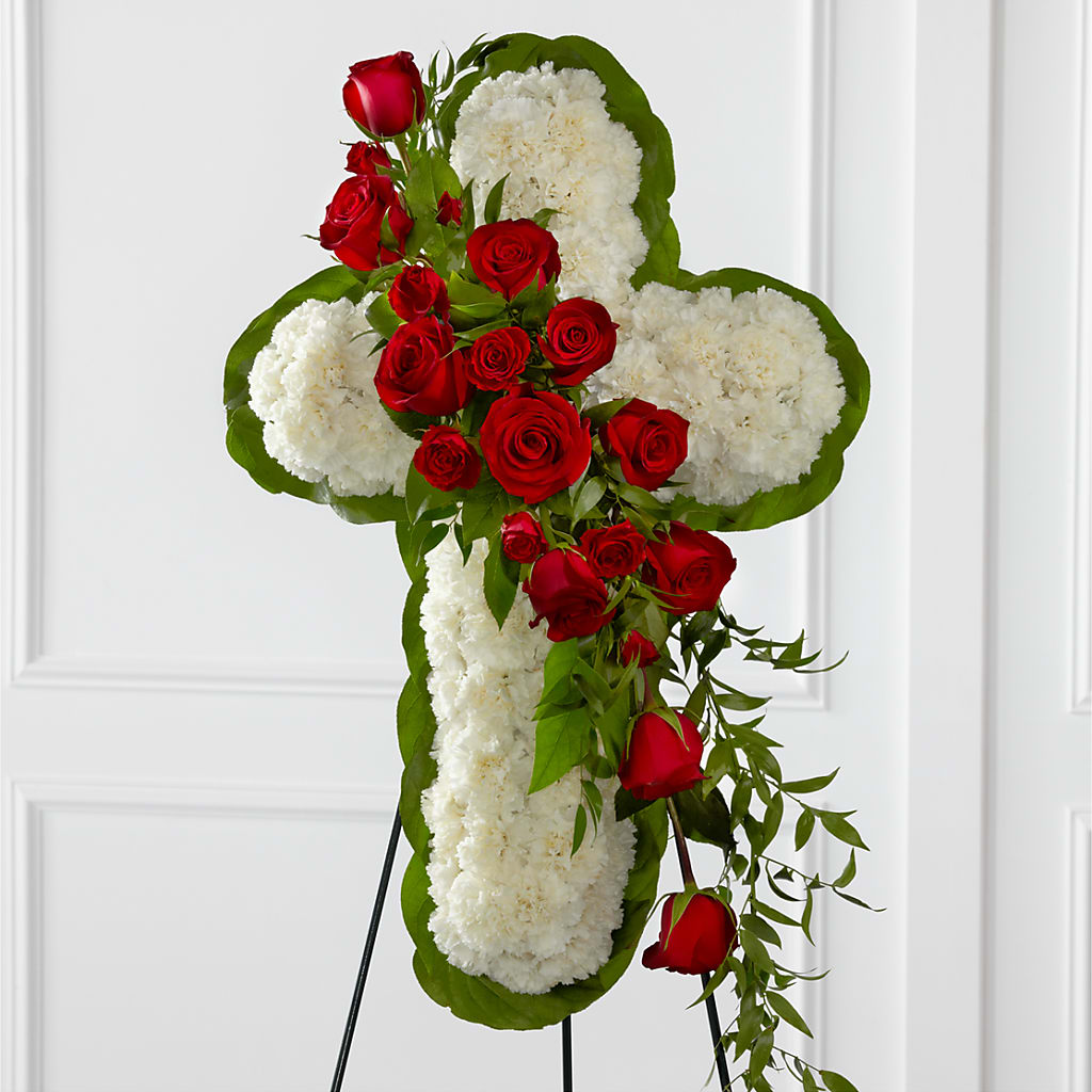 Floral Cross Easel –  For The Love Of Flowers, Johns Island SC