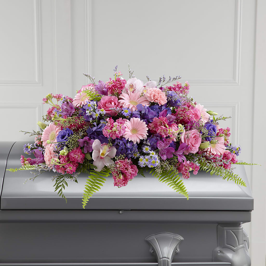 Glorious Garden Casket Spray –  For The Love Of Flowers, Johns Island SC