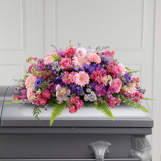 Glorious Garden Casket Spray –  For The Love Of Flowers, Johns Island SC