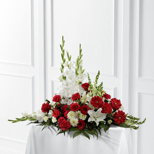 Crimson & White Arrangement –  For The Love Of Flowers, Johns Island SC