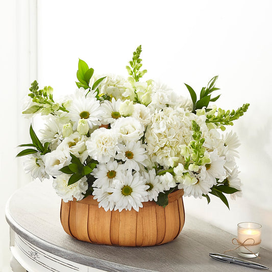 Pure Ivory Basket –  For The Love Of Flowers, Johns Island SC