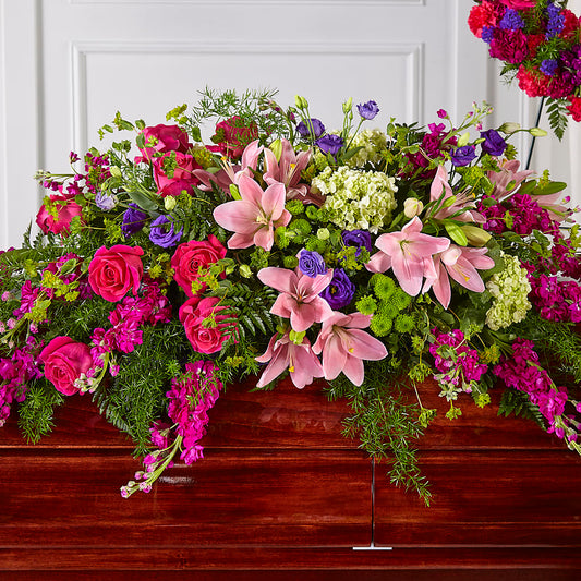 Radiant Tribute Casket Spray –  For The Love Of Flowers, Johns Island SC