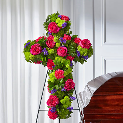 Tribute Rose Floral Cross –  For The Love Of Flowers, Johns Island SC