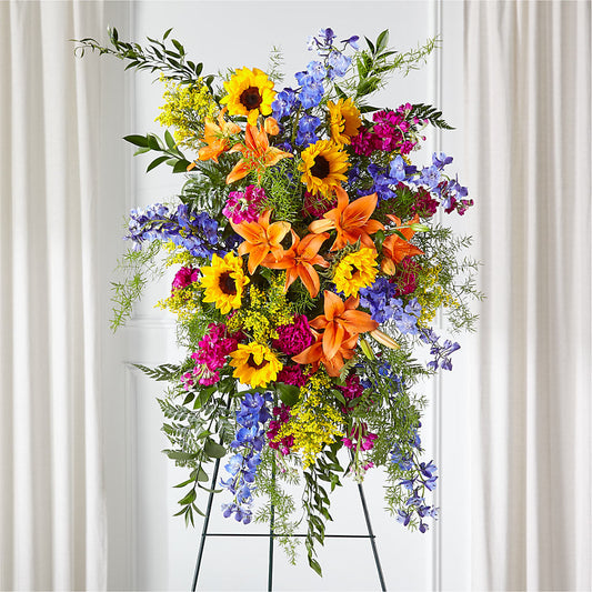 Sunlit Memories Standing Spray (Standard) –  For The Love Of Flowers, Johns Island SC