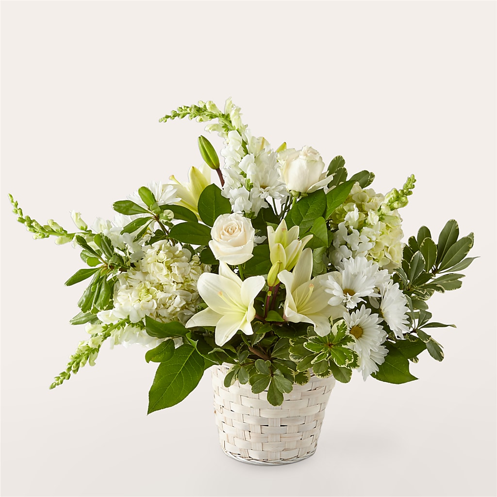 Ivory Elegance Floral Basket –  For The Love Of Flowers, Johns Island SC