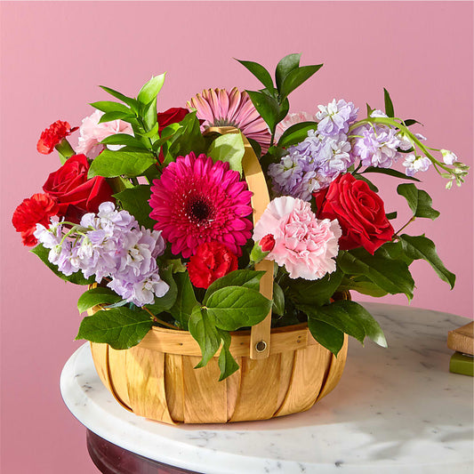 Pink Picnic Basket –  For The Love Of Flowers, Johns Island SC
