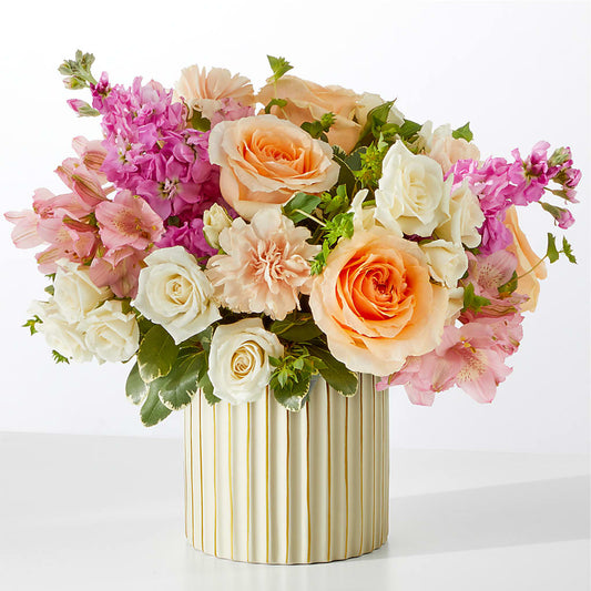 Paradise Bouquet with Ivory Vase –  For The Love Of Flowers, Johns Island SC