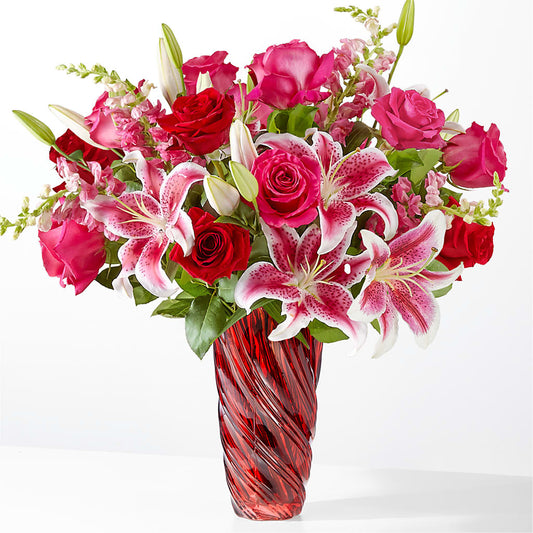 Always You Bouquet with Luxe Swirl Vase –  For The Love Of Flowers, Johns Island SC