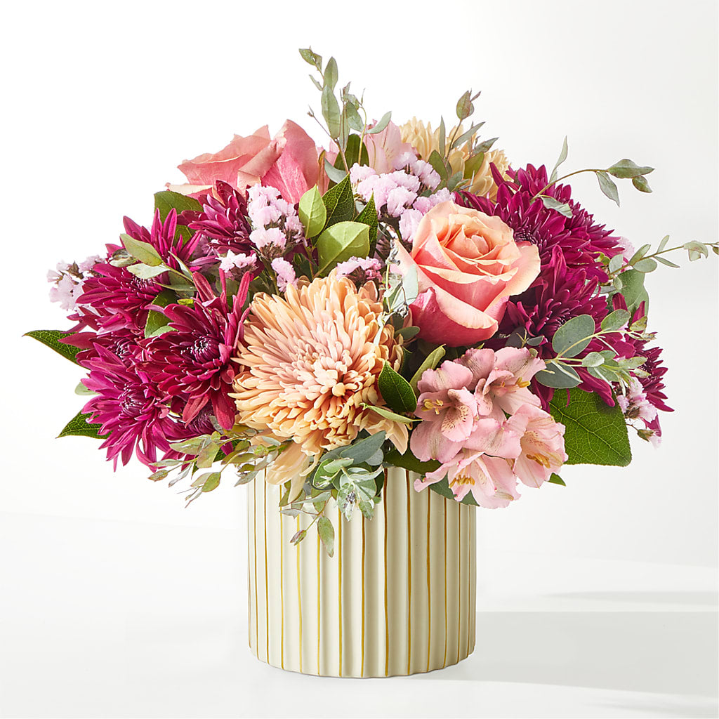 Berry Cobbler Bouquet with Ivory Vase –  For The Love Of Flowers, Johns Island SC