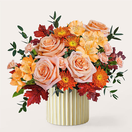 Spiced Latte Bouquet with Ivory Vase –  For The Love Of Flowers, Johns Island SC