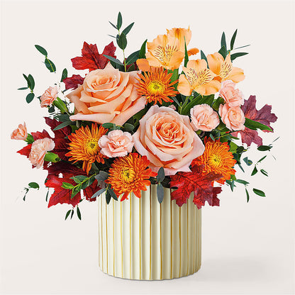 Spiced Latte Bouquet with Ivory Vase –  For The Love Of Flowers, Johns Island SC