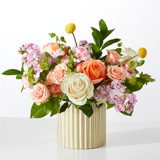 French Market Bouquet with Ivory Vase –  For The Love Of Flowers, Johns Island SC