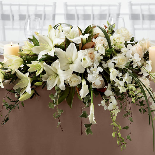 White Linen Arrangement –  For The Love Of Flowers, Johns Island SC