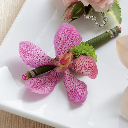 Pink Mokara Boutonniere –  For The Love Of Flowers, Johns Island SC
