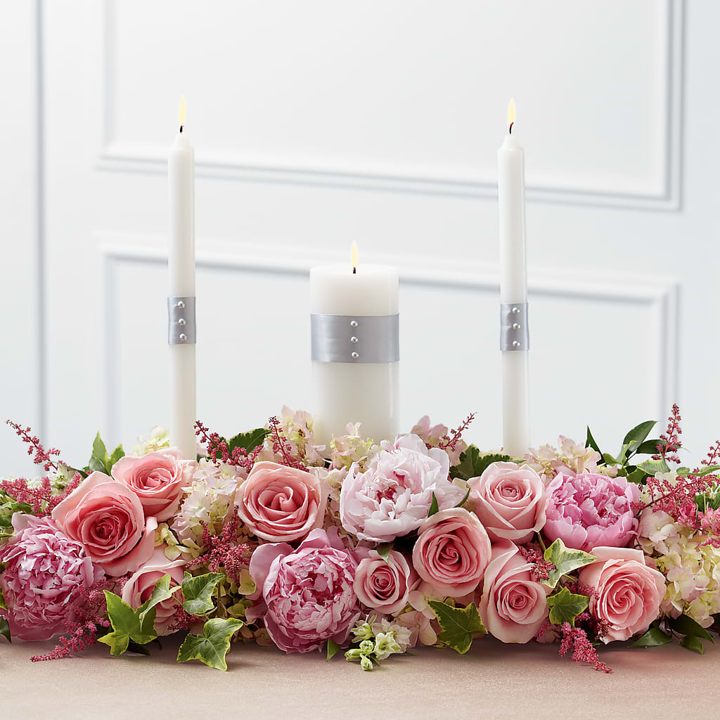 Worldwide Romance Unity Candle Arrangement –  For The Love Of Flowers, Johns Island SC