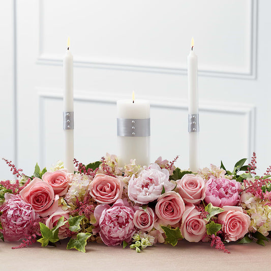 Worldwide Romance Unity Candle Arrangement –  For The Love Of Flowers, Johns Island SC