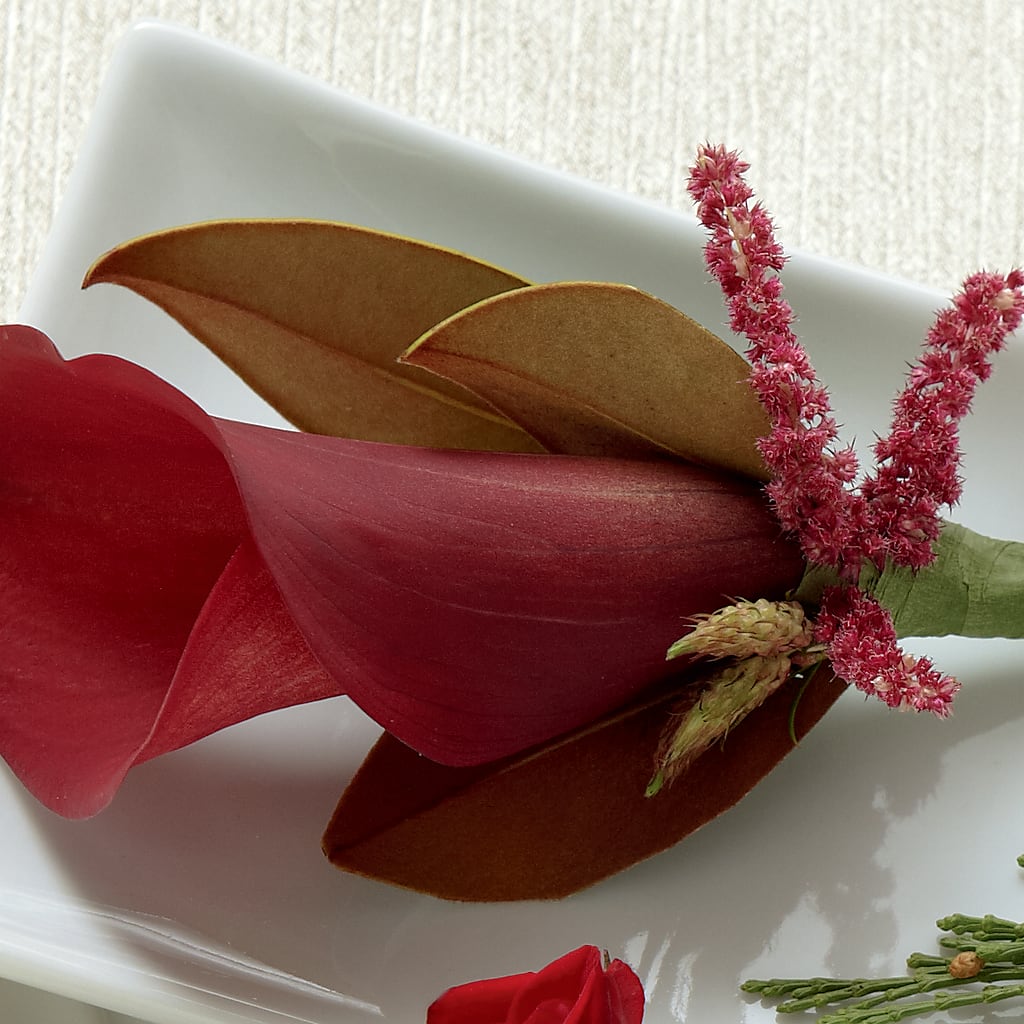 Red Calla Boutonniere –  For The Love Of Flowers, Johns Island SC