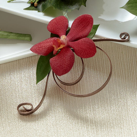 Red Mokara Boutonniere –  For The Love Of Flowers, Johns Island SC