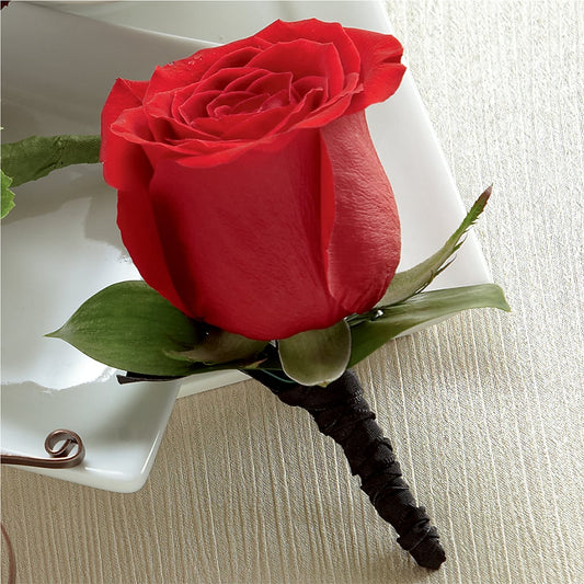 Red Rose Boutonniere –  For The Love Of Flowers, Johns Island SC