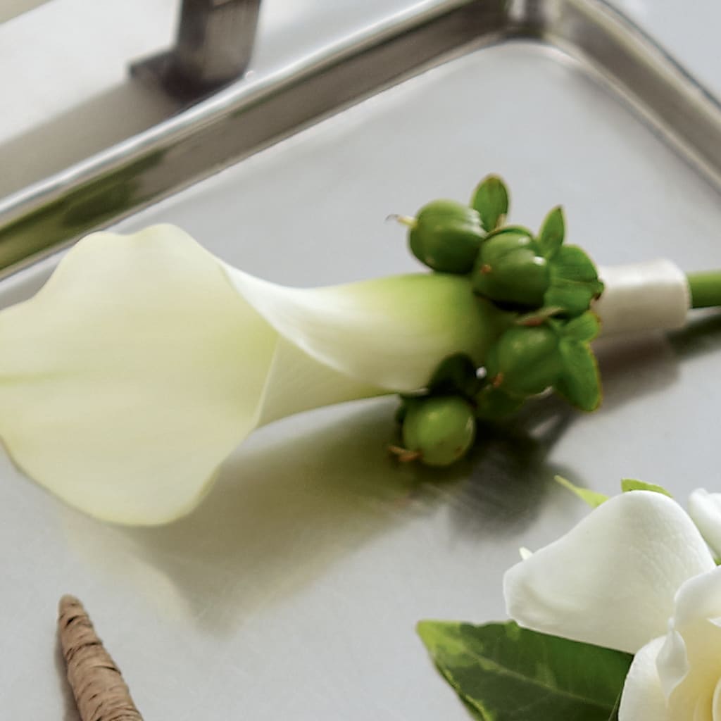 White Calla Boutonniere –  For The Love Of Flowers, Johns Island SC